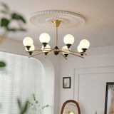 Walnut Glass Ball Curated Mouth-Blown Frosted Gl – spatial dining room perspective