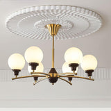 Walnut Glass Ball Curated Mouth-Blown Frosted Gl – 6 Heads Size: ∅ 27.6 x H 17.7  Dia 70cm  finish configuration