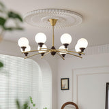 Walnut Glass Ball Curated Mouth-Blown Frosted Gl installed in residential dining space
