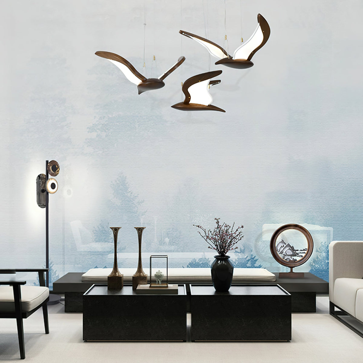 Modern Warbler Chandelier – Ambient Illumination in Luxury Interior Setting View 6