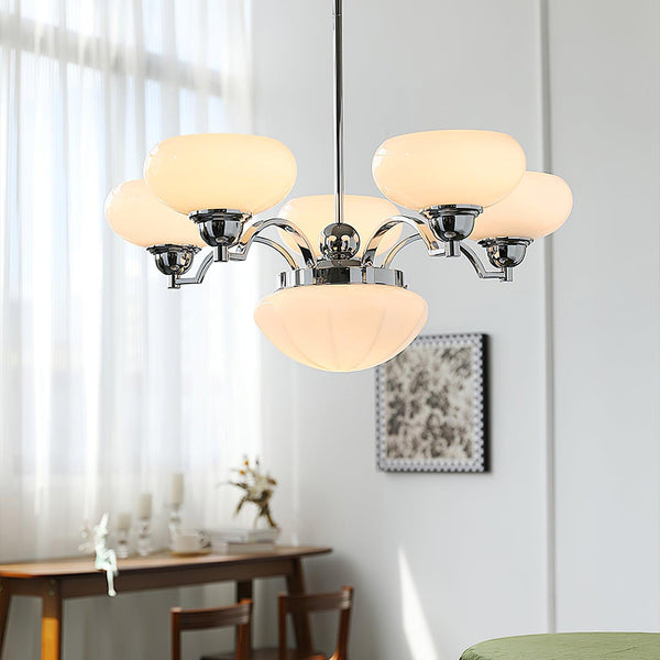 Warre Curated Mouth-Blown Frosted Glass Chandeli