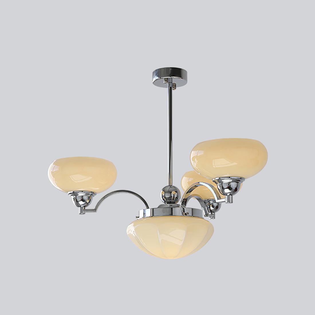 Warre Curated Mouth-Blown Frosted Glass Chandeli – architectural ceiling profile #1