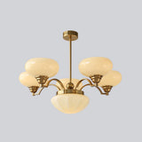 Warre Curated Mouth-Blown Frosted Glass Chandeli – full fixture elevation view #1