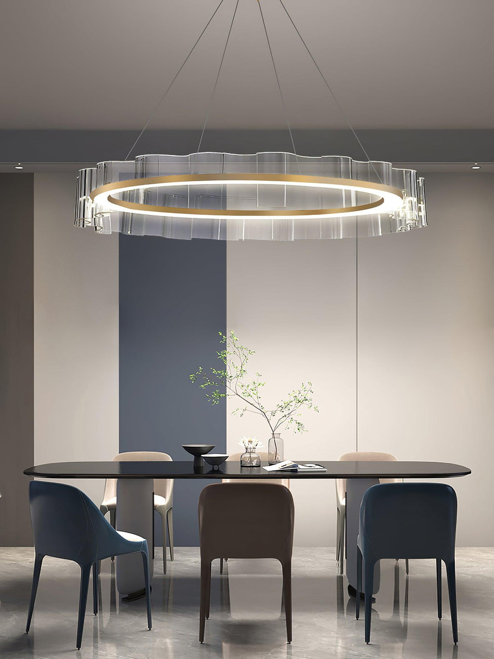 Water Wave Glass Curated Mouth-Blown Frosted Gla