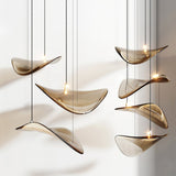 Wave Floating Leaf Chandelier – Ambient Illumination in Luxury Interior Setting View 13