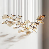 Wave Floating Leaf Chandelier – Ambient Illumination in Luxury Interior Setting View 25