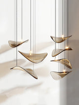 Wave Floating Leaf Chandelier – Ambient Illumination in Luxury Interior Setting View 9