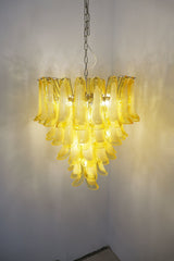 Wave Yellow Glass Curated Mouth-Blown Frosted Gl – side angled contour profile