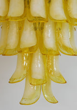Wave Yellow Glass Curated Mouth-Blown Frosted Gl – macro detail view