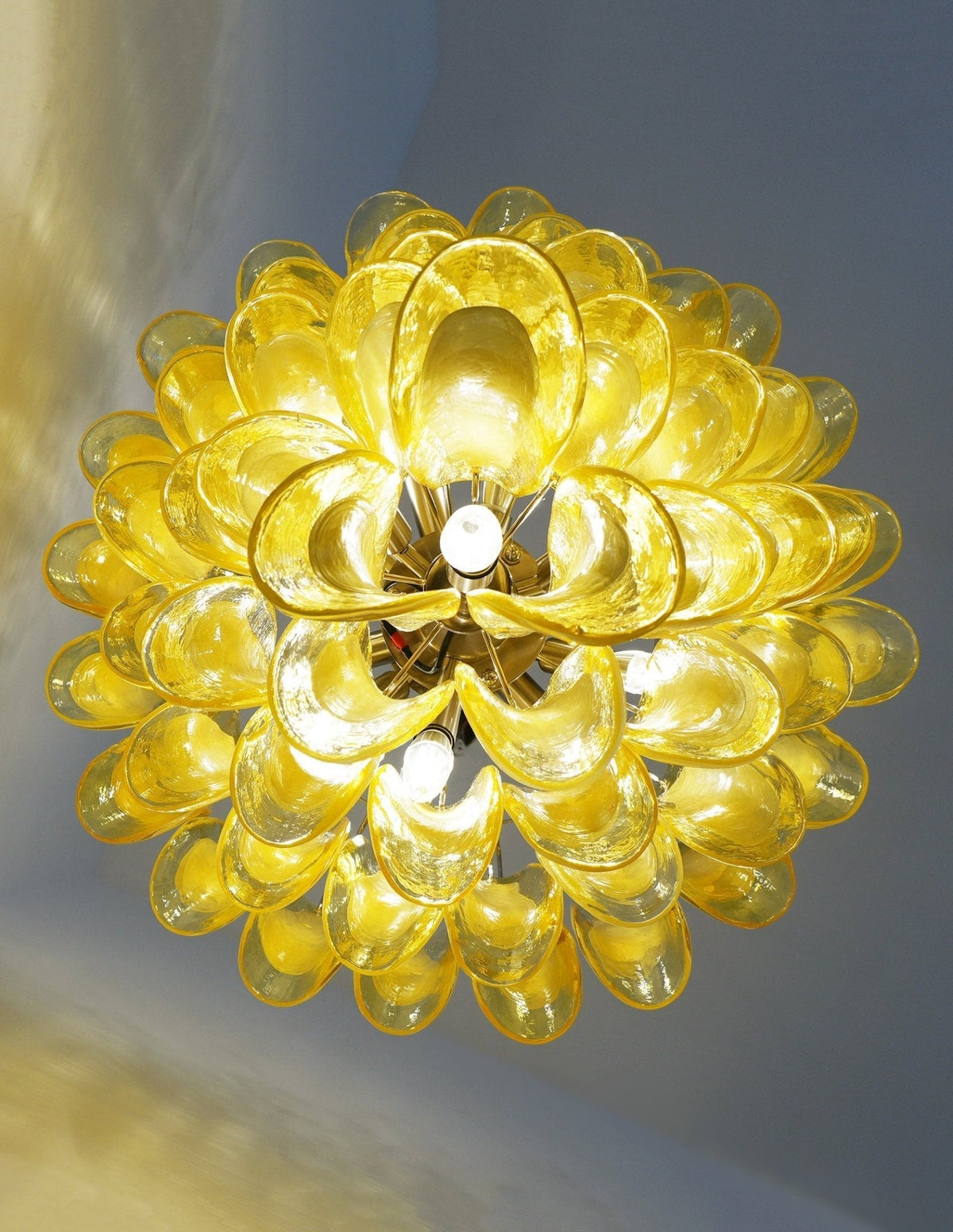 Wave Yellow Glass Curated Mouth-Blown Frosted Gl – dimensional scale reference