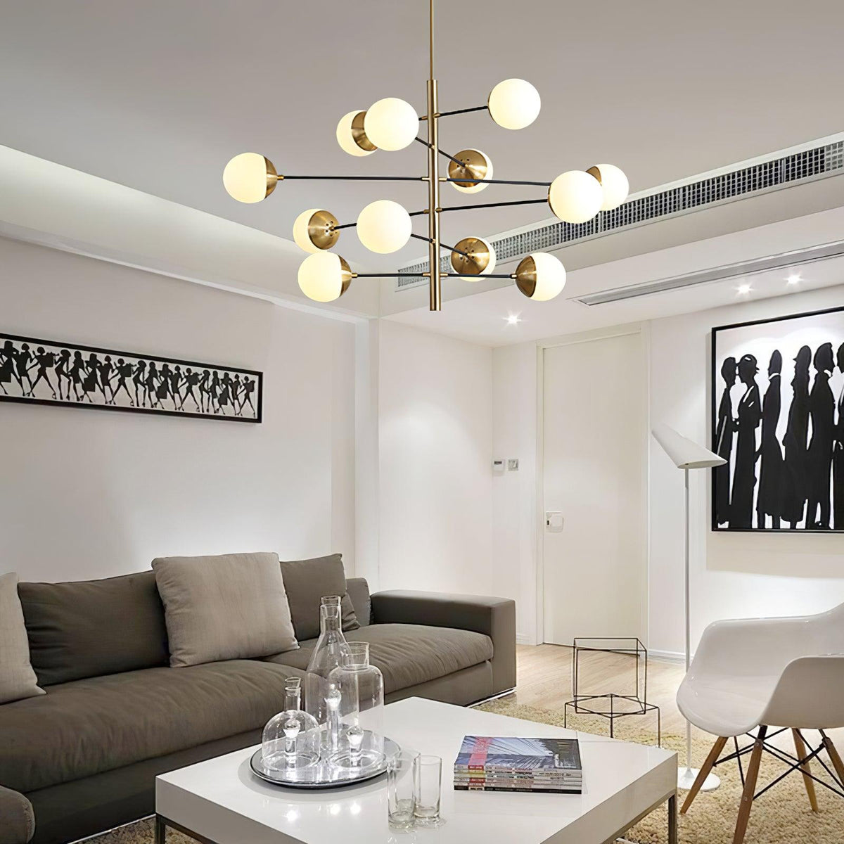 Modern Waverly Chandelier – Ambient Illumination in Luxury Interior Setting View 9