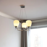 Werner Curated Mouth-Blown Frosted Glass Chandel – 3 heads ∅ 17.7 x H 7.9  Dia 45cm x H 20c finish configuration