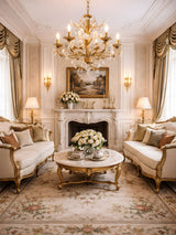 White Rose Crystal Chandelier – Ambient Illumination in Luxury Interior Setting View 9