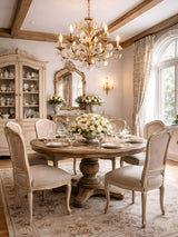 White Rose Crystal Chandelier – Ambient Illumination in Luxury Interior Setting View 7