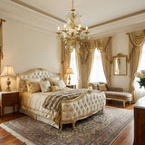 White Rose Crystal Chandelier – Handcrafted Material Texture and Detail View
