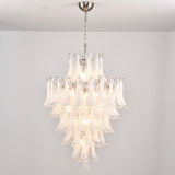 Petala Amber Art Glass Chandelier – full fixture elevation view
