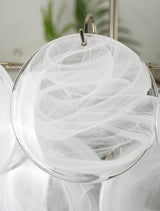 White Glass Disc Chandelier – Ambient Illumination in Luxury Interior Setting View 13