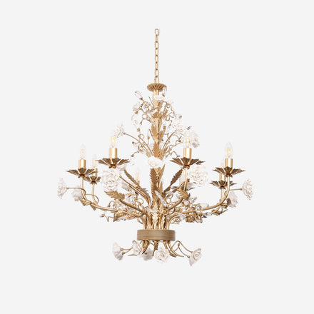 White Rose Crystal Chandelier