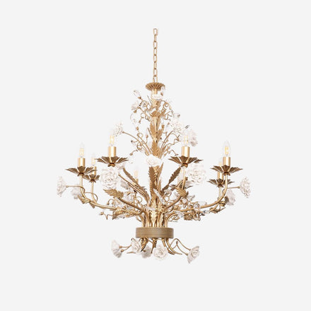 White Rose Crystal Chandelier