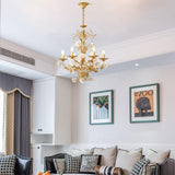 White Rose Crystal Chandelier – Ambient Illumination in Luxury Interior Setting View 10