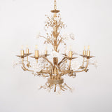White Rose Crystal Chandelier – Ambient Illumination in Luxury Interior Setting View 16