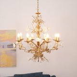 White Rose Crystal Chandelier – Ambient Illumination in Luxury Interior Setting View 11