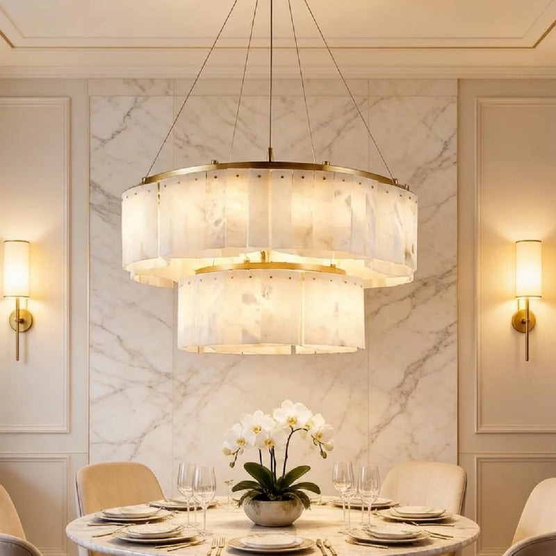Spanish Alabaster Chandelier View 5 | Willamette Alabaster Chandelier | JINSHE | JINSHE
