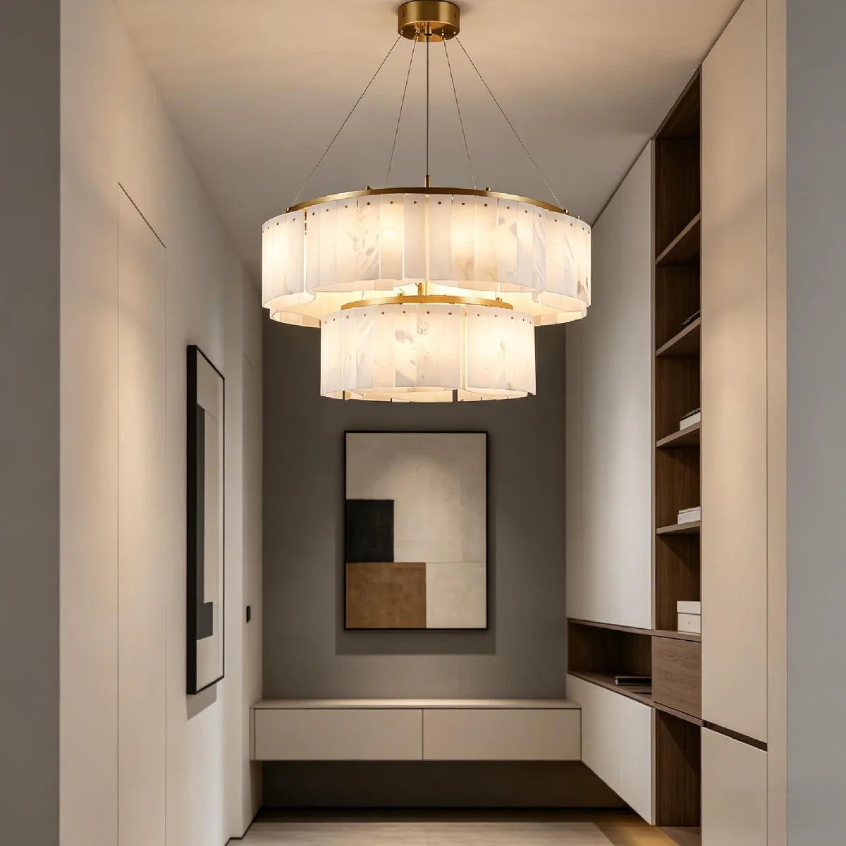 Spanish Alabaster Chandelier View 7 | Willamette Alabaster Chandelier | JINSHE | JINSHE