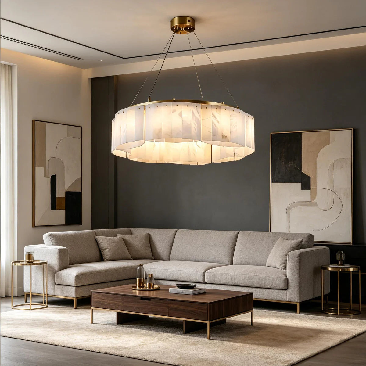 Spanish Alabaster Chandelier View 8 | Willamette Alabaster Chandelier | JINSHE | JINSHE