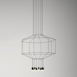 Geometric Lines Curated Iron & Glass Chandelier – 8-lights ∅ 31.5 x H 59.1 finish configuration