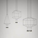 Geometric Lines Curated Iron & Glass Chandelier – structural canopy joint detail