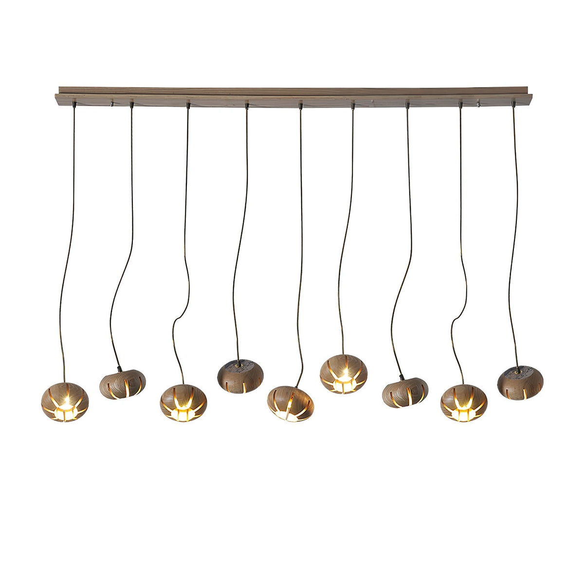 Wood Pumpkin Cluster Chandelier – Ambient Illumination in Luxury Interior Setting View 20