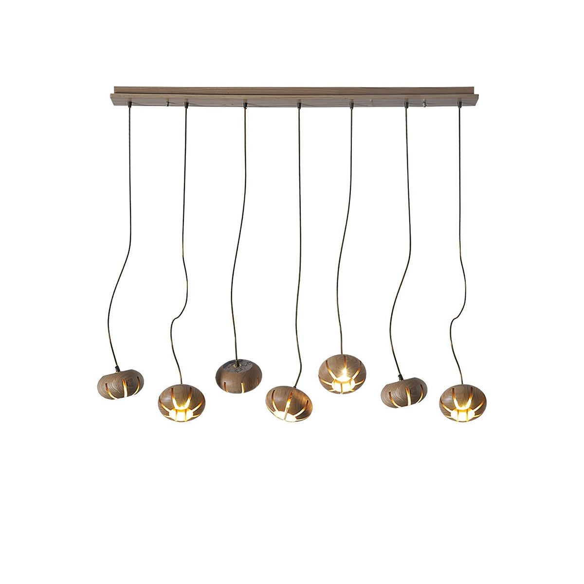 Wood Pumpkin Cluster Chandelier – Ambient Illumination in Luxury Interior Setting View 18