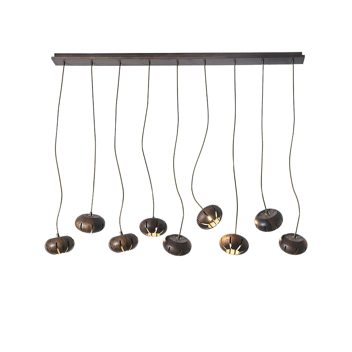 Wood Pumpkin Cluster Chandelier – Ambient Illumination in Luxury Interior Setting View 21