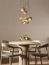 Wood Pumpkin Cluster Chandelier – Ambient Illumination in Luxury Interior Setting View 9