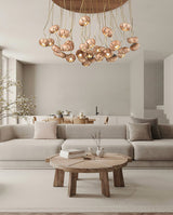 Wood Pumpkin Cluster Chandelier – Ambient Illumination in Luxury Interior Setting View 11