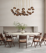 Wood Pumpkin Cluster Chandelier – Ambient Illumination in Luxury Interior Setting View 5