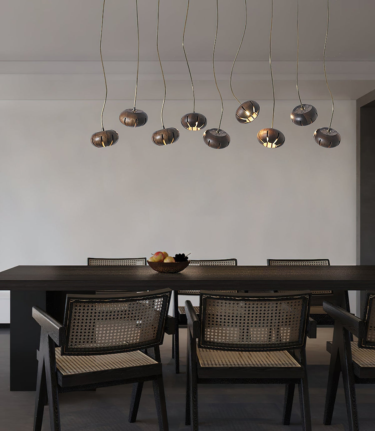 Wood Pumpkin Cluster Chandelier – Ambient Illumination in Luxury Interior Setting View 6