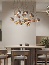 Wood Pumpkin Cluster Chandelier – Ambient Illumination in Luxury Interior Setting View 3