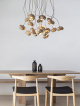 Wood Pumpkin Cluster Chandelier – Ambient Illumination in Luxury Interior Setting View 4