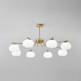 Plastic Cotton Balls Curated Iron & Glass Chande – spatial dining room perspective