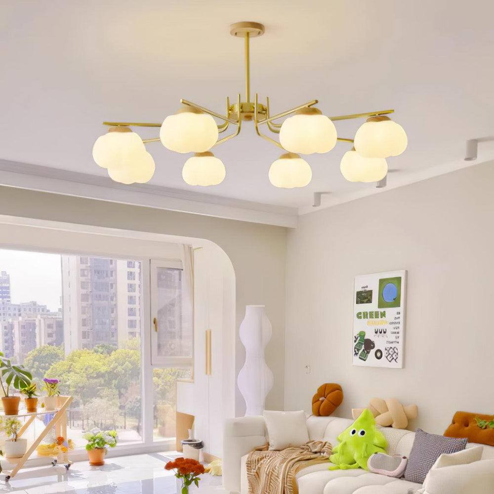 Plastic Cotton Balls Curated Iron & Glass Chande