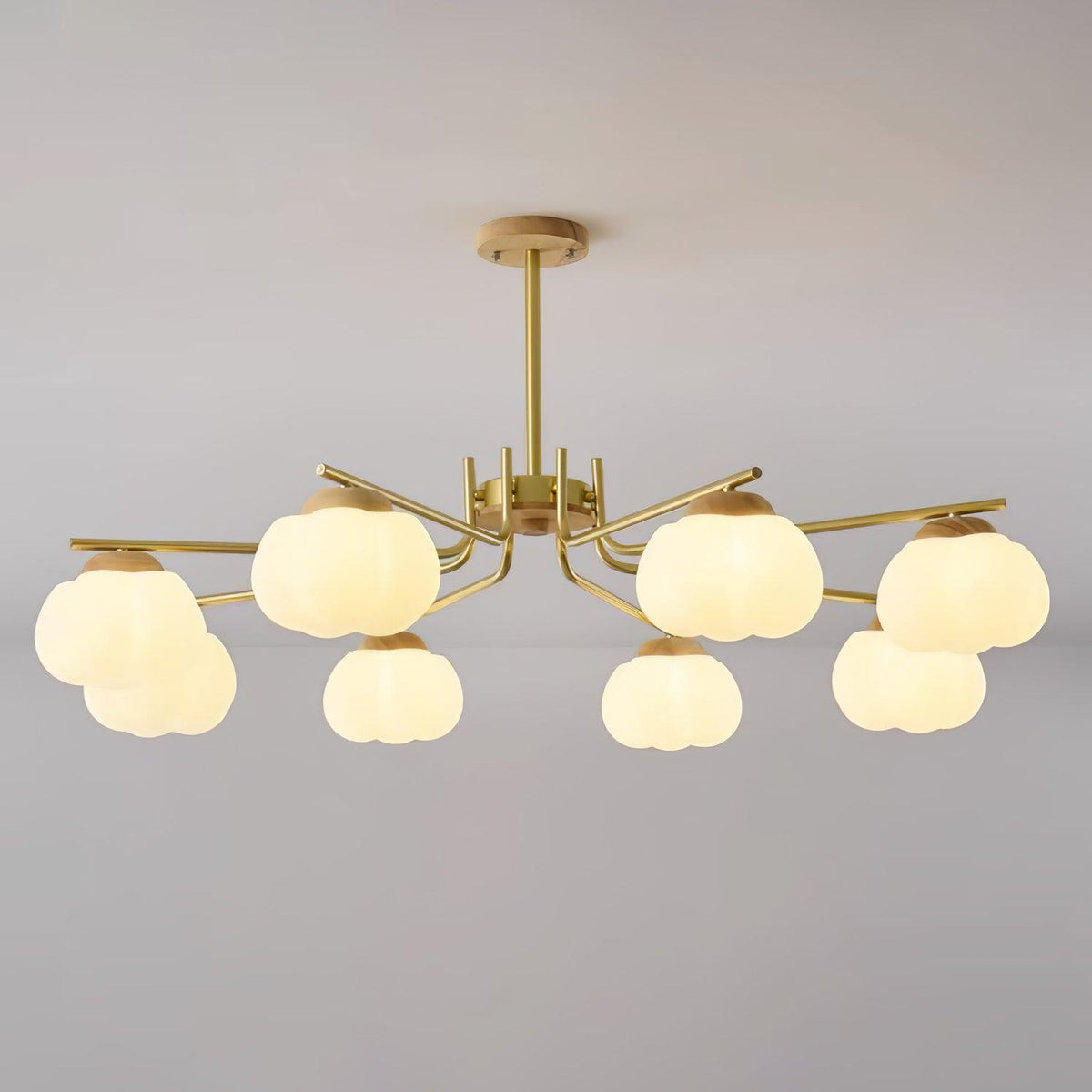 Plastic Cotton Balls Curated Iron & Glass Chande – architectural ceiling profile #1