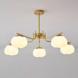 Plastic Cotton Balls Curated Iron & Glass Chande – illuminated warm ambiance setting #1