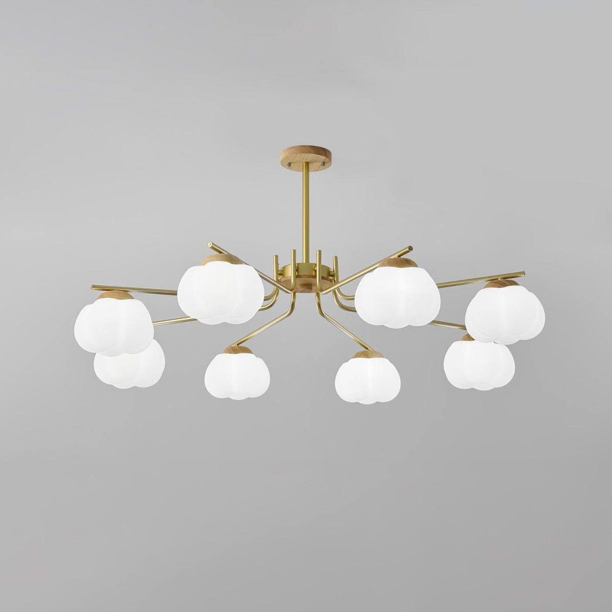 Plastic Cotton Balls Curated Iron & Glass Chande – handcrafted surface texture