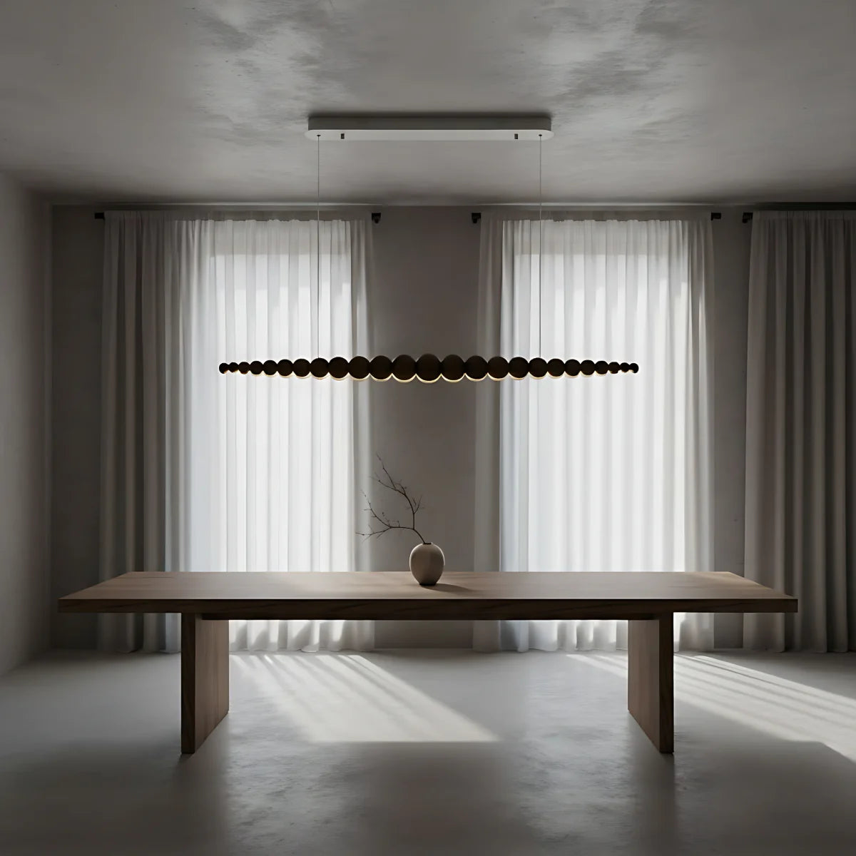 Black Walnut Chandelier View 7 | line Orb Black Walnut Chandelier | The Black Walnut Gallery | JINSHE | JINSHE