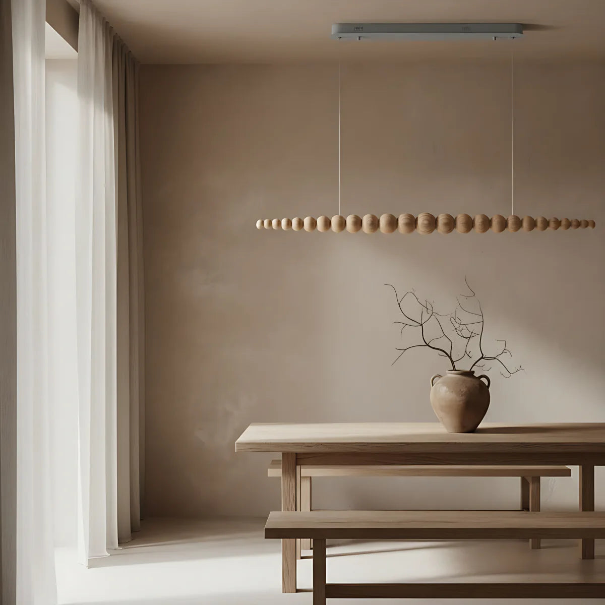 Black Walnut Chandelier View 4 | line Orb Black Walnut Chandelier | The Black Walnut Gallery | JINSHE | JINSHE