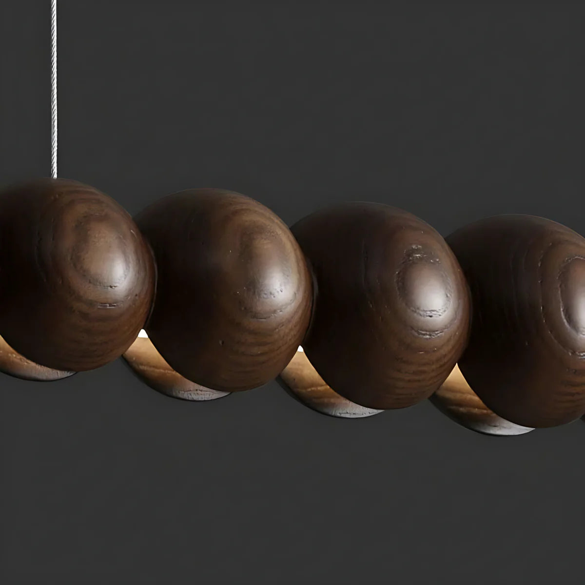 Black Walnut Chandelier View 11 | line Orb Black Walnut Chandelier | The Black Walnut Gallery | JINSHE | JINSHE