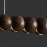 Black Walnut Chandelier View 11 | line Orb Black Walnut Chandelier | The Black Walnut Gallery | JINSHE | JINSHE