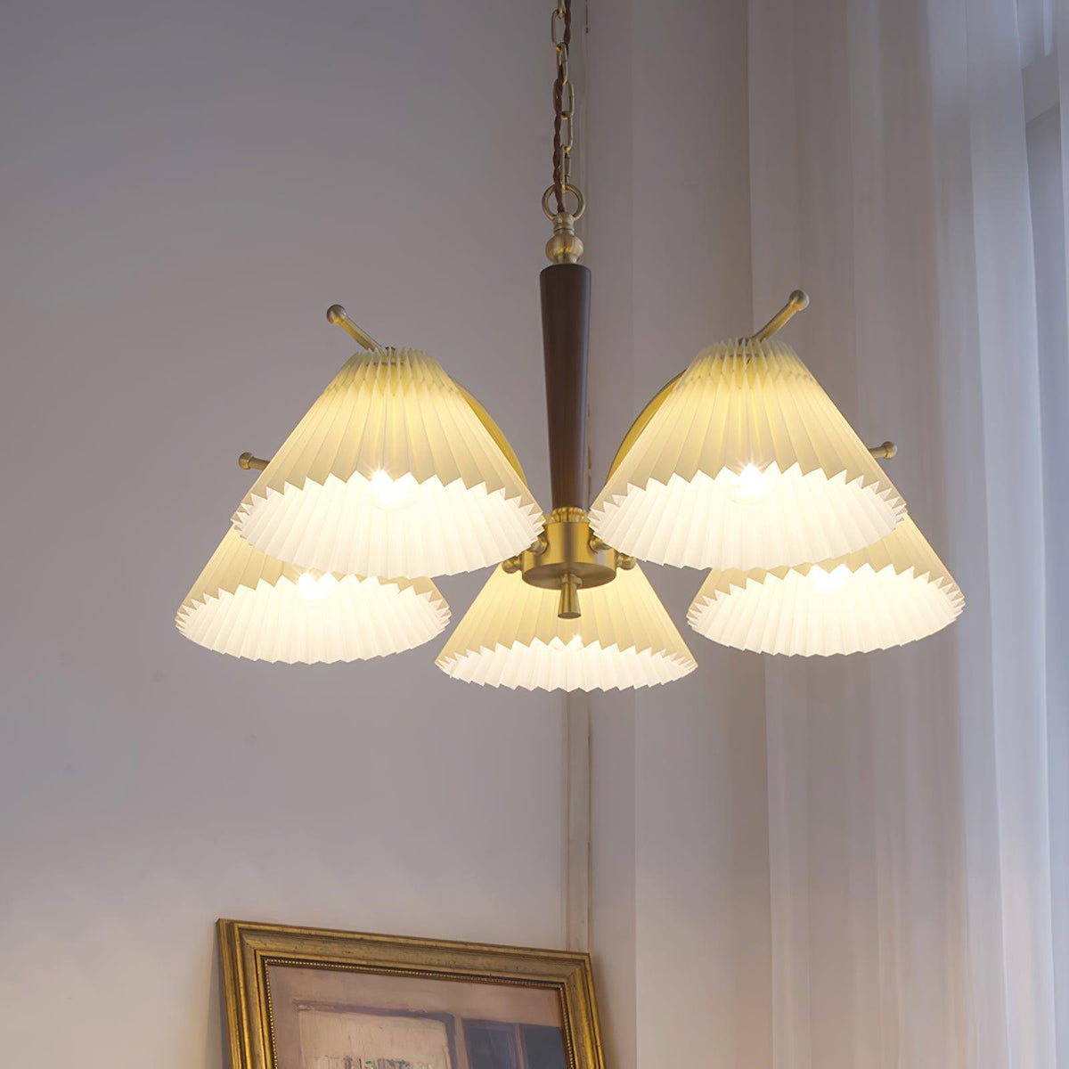 Wrinkled Curated Solid Brass Chandelier – architectural ceiling profile